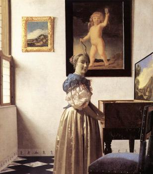 A Lady Standing at a Virginal